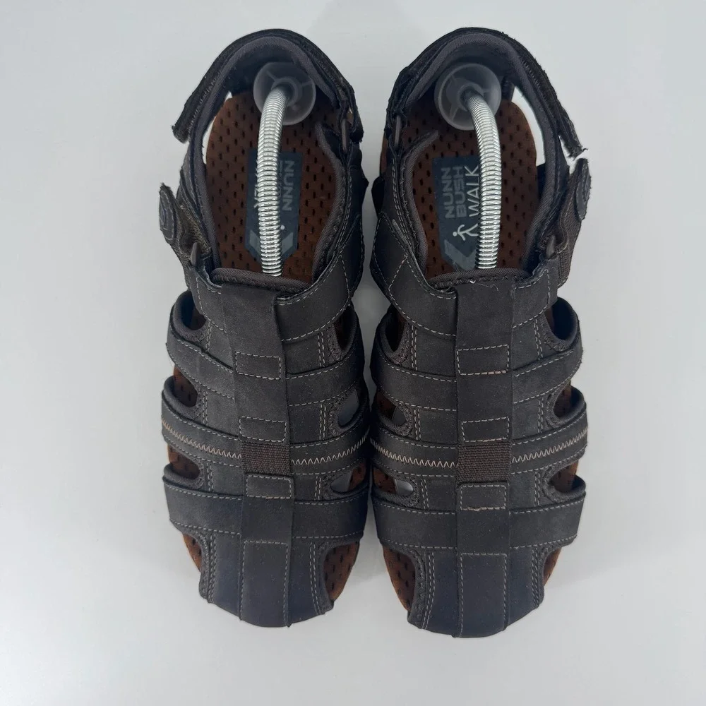 Nunn Bush Sandals Mens 11M Brown Fisherman Adjustable Comfort Walking Casual